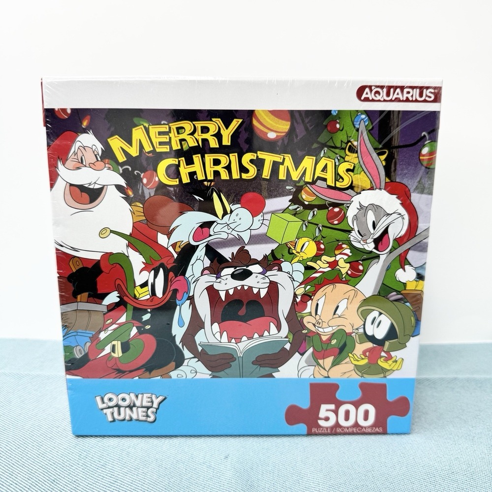 Aquarius Looney Tunes Merry Christmas 500 Piece Jigsaw Puzzle Bugs Bunny Taz